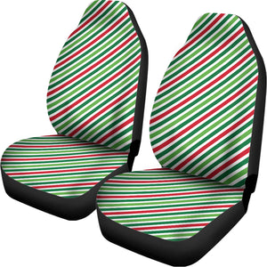 Merry Christmas Stripes Pattern Print Universal Fit Car Seat Covers