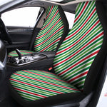 Merry Christmas Stripes Pattern Print Universal Fit Car Seat Covers