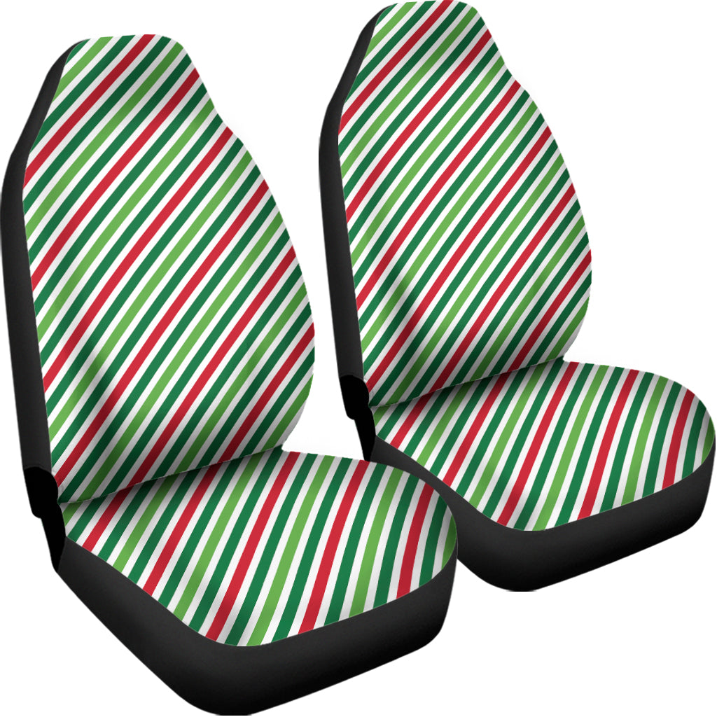 Merry Christmas Stripes Pattern Print Universal Fit Car Seat Covers