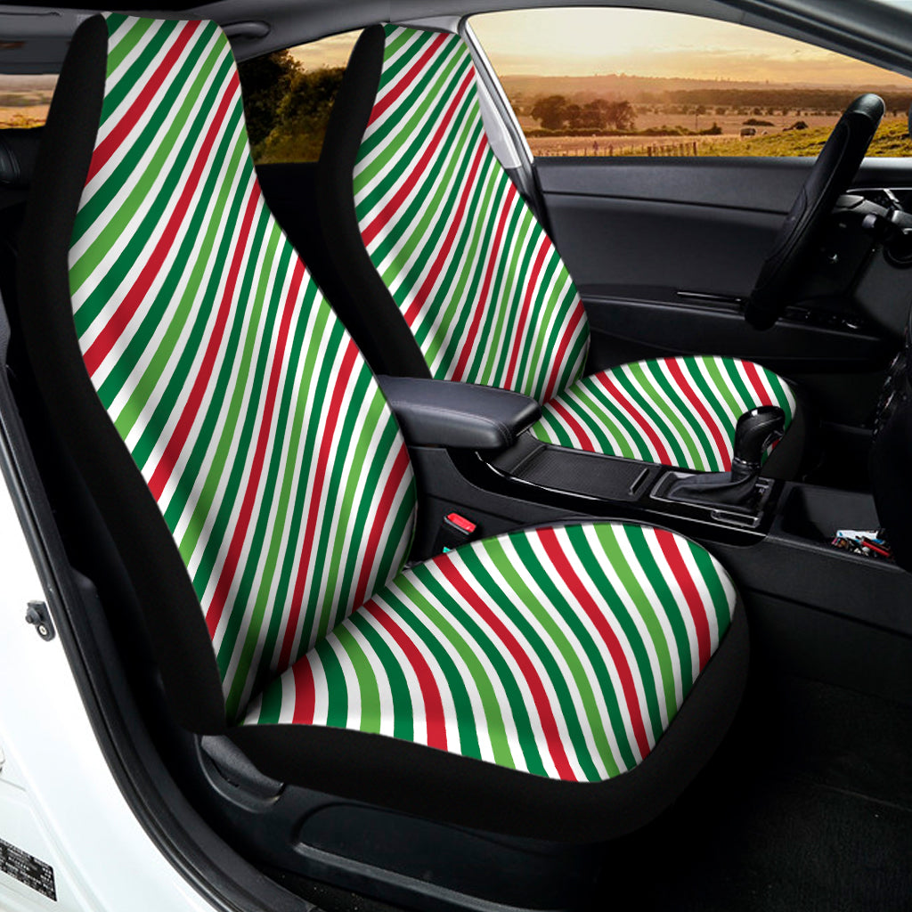 Merry Christmas Stripes Pattern Print Universal Fit Car Seat Covers