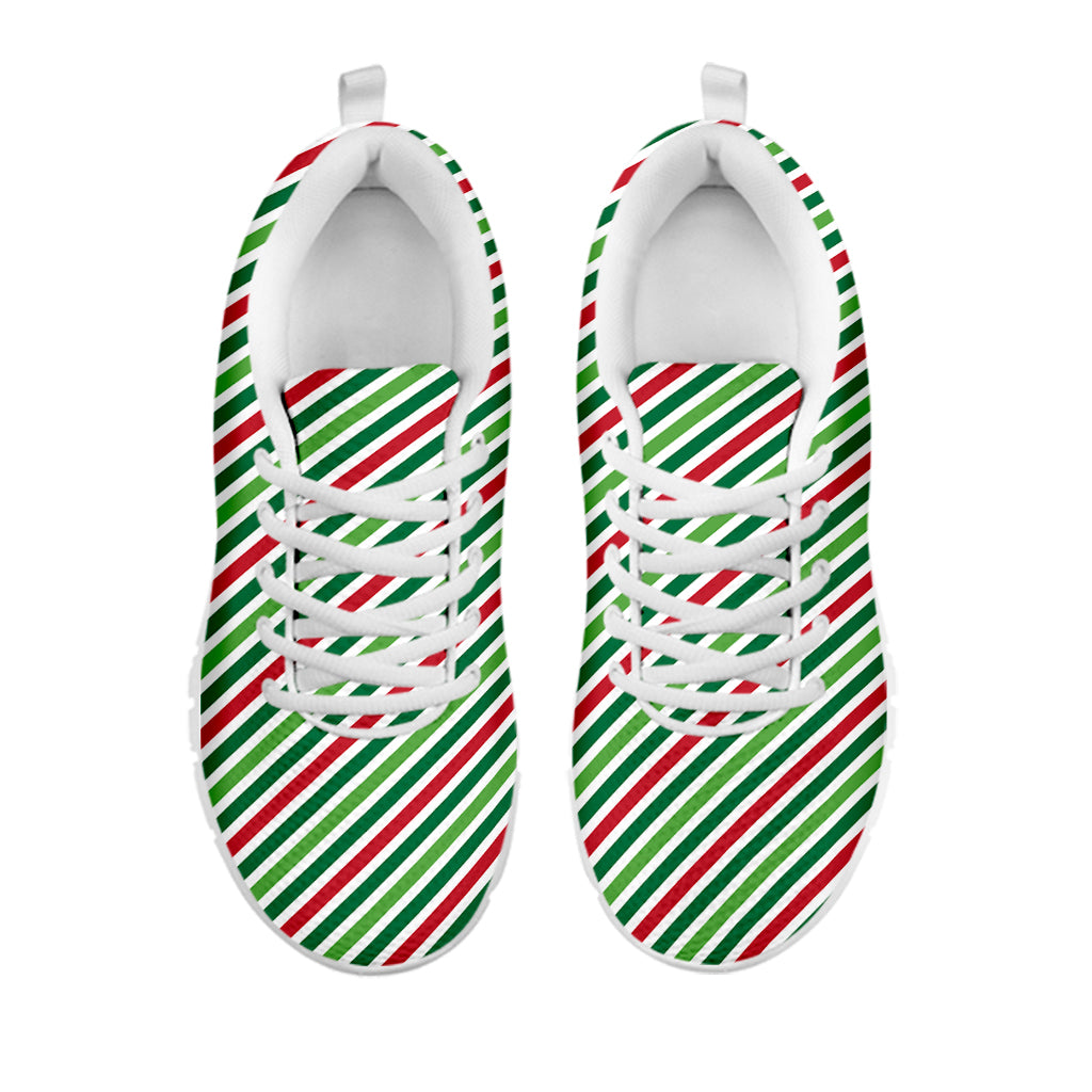 Merry Christmas Stripes Pattern Print White Sneakers