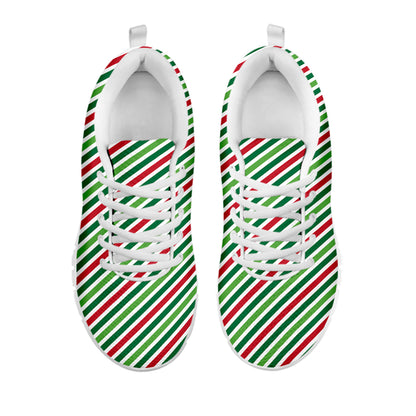 Merry Christmas Stripes Pattern Print White Sneakers