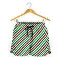 Merry Christmas Stripes Pattern Print Women's Shorts