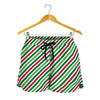 Merry Christmas Stripes Pattern Print Women's Shorts