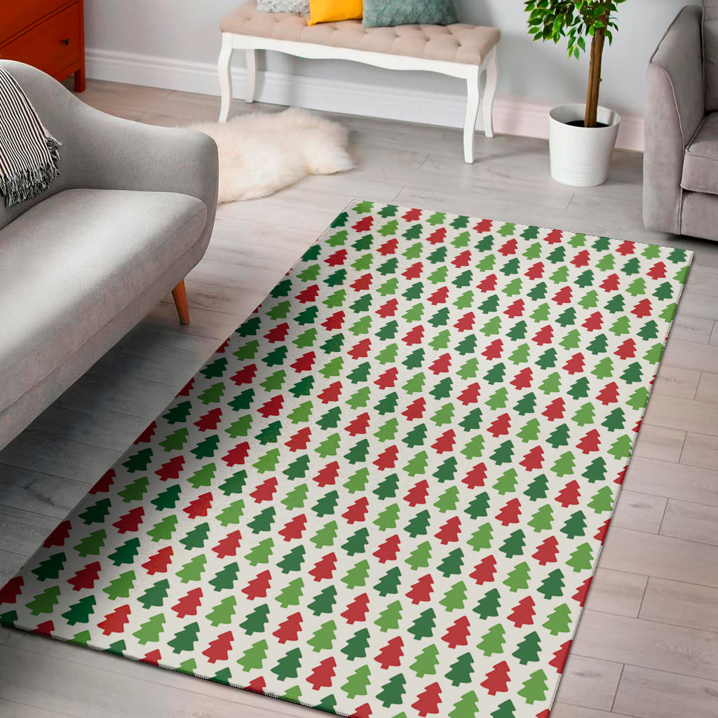 Merry Christmas Tree Pattern Print Area Rug