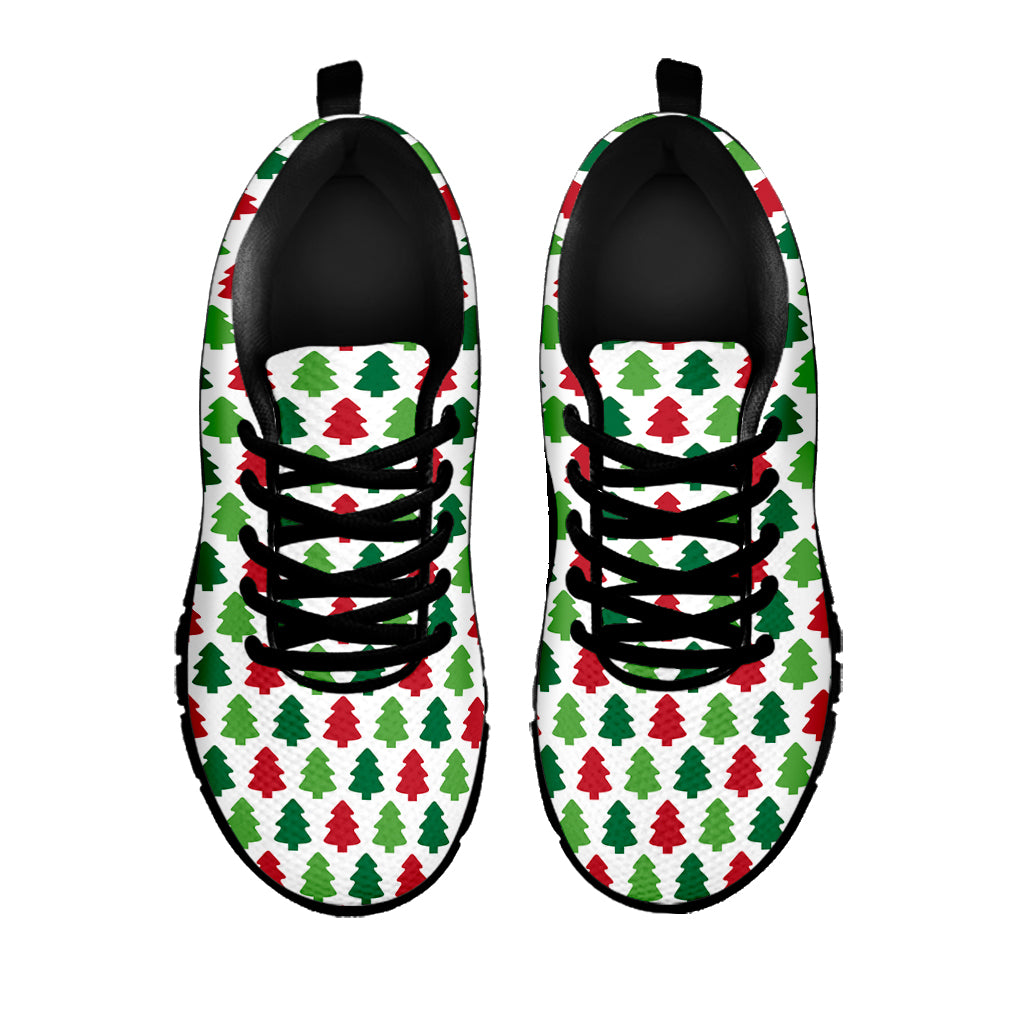 Merry Christmas Tree Pattern Print Black Sneakers
