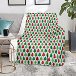 Merry Christmas Tree Pattern Print Blanket