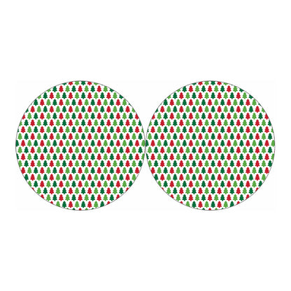 Merry Christmas Tree Pattern Print Car Coasters