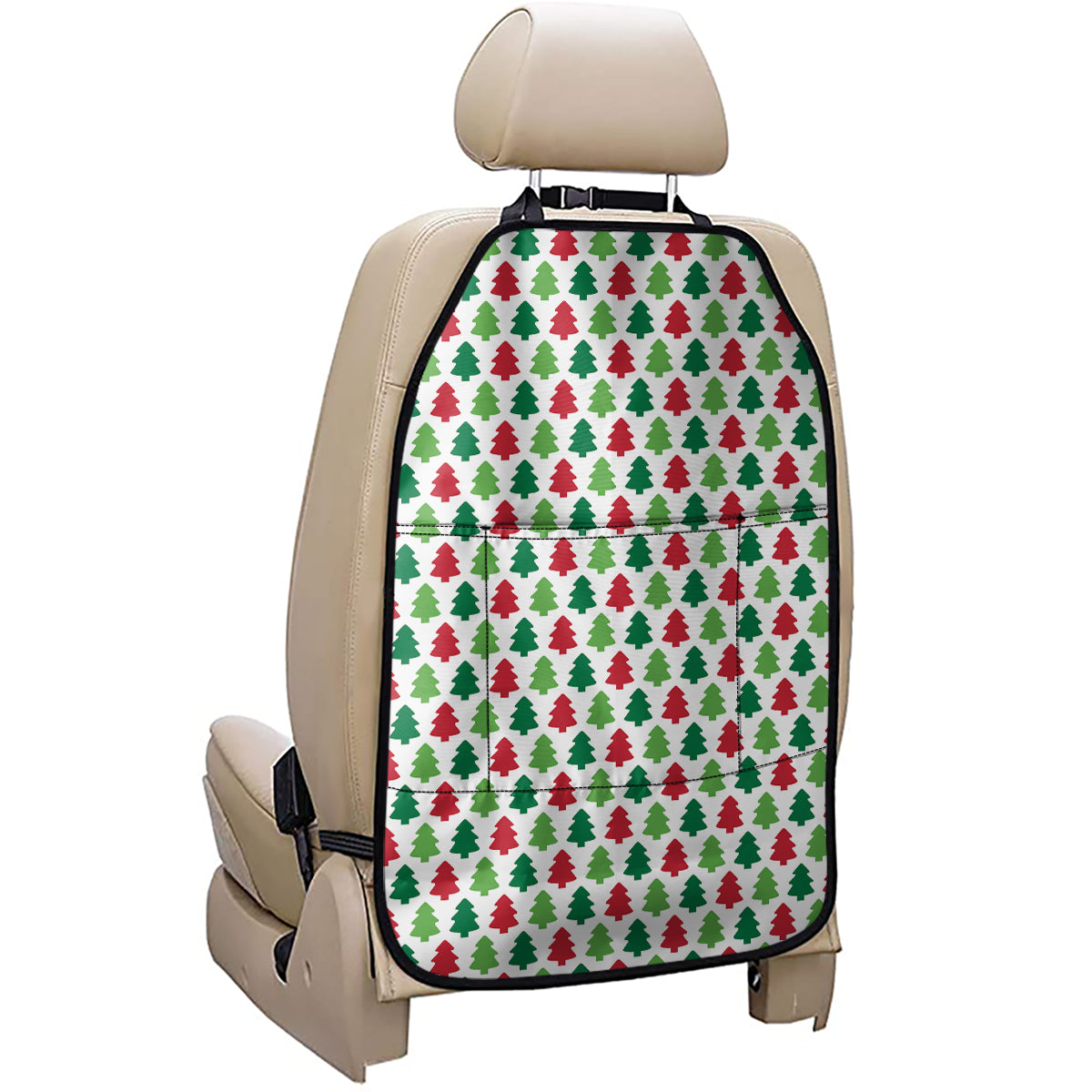 Merry Christmas Tree Pattern Print Car Seat Organizers