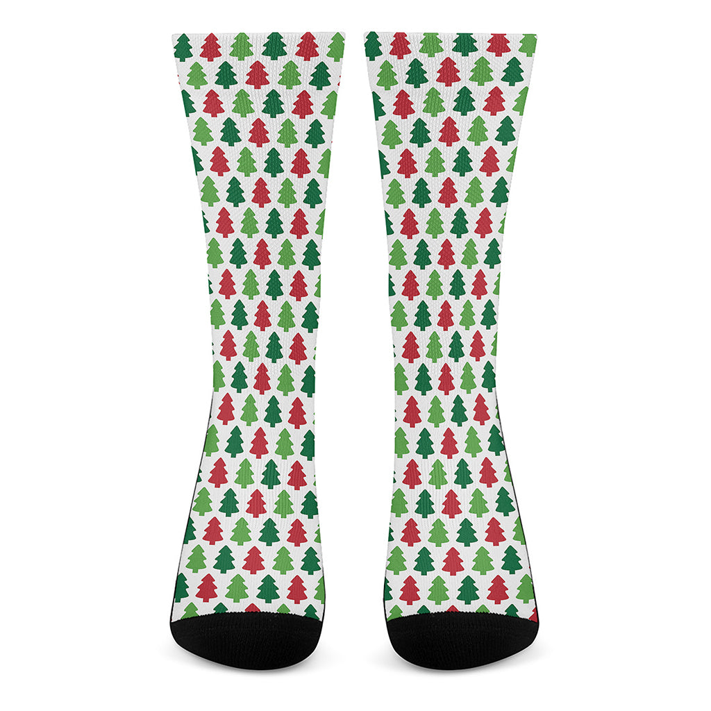 Merry Christmas Tree Pattern Print Crew Socks
