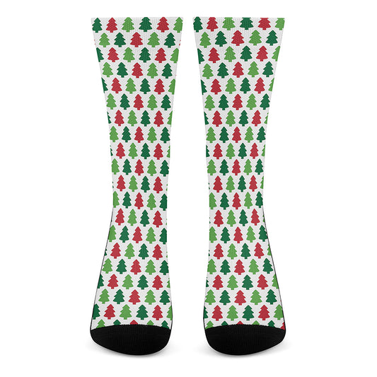 Merry Christmas Tree Pattern Print Crew Socks