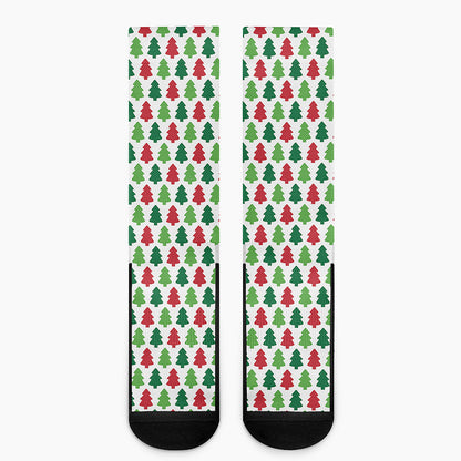 Merry Christmas Tree Pattern Print Crew Socks