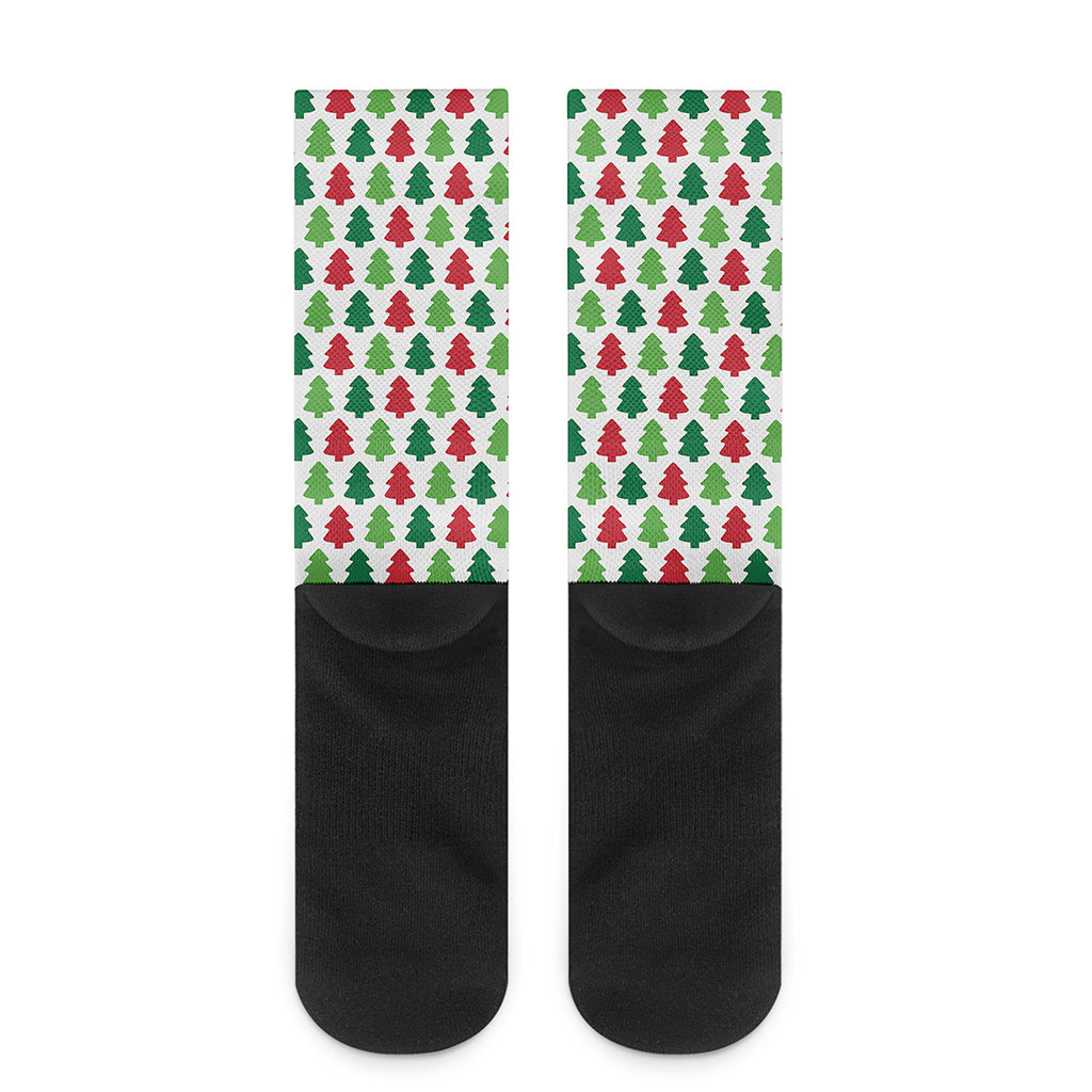 Merry Christmas Tree Pattern Print Crew Socks