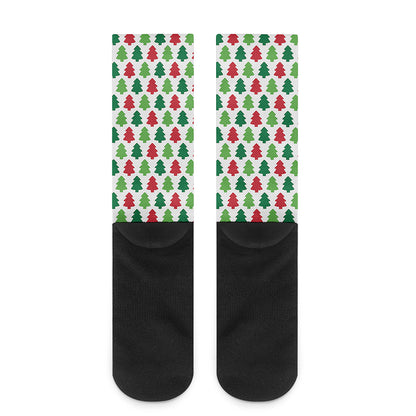 Merry Christmas Tree Pattern Print Crew Socks