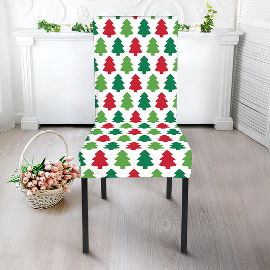 Merry Christmas Tree Pattern Print Dining Chair Slipcover
