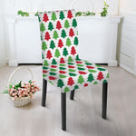 Merry Christmas Tree Pattern Print Dining Chair Slipcover