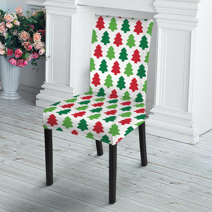 Merry Christmas Tree Pattern Print Dining Chair Slipcover