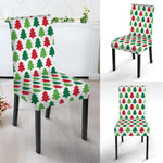 Merry Christmas Tree Pattern Print Dining Chair Slipcover