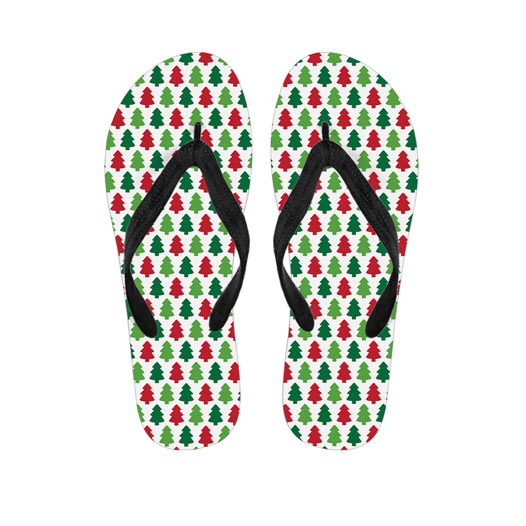 Merry Christmas Tree Pattern Print Flip Flops