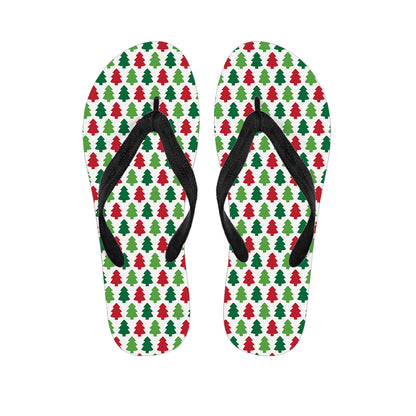 Merry Christmas Tree Pattern Print Flip Flops