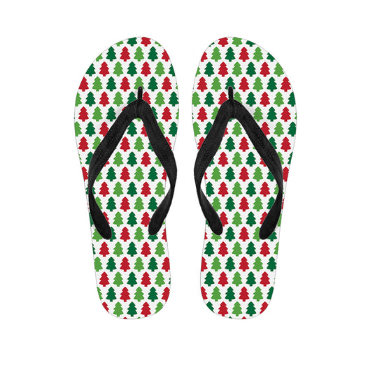 Merry Christmas Tree Pattern Print Flip Flops
