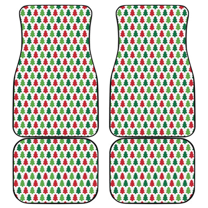 Merry Christmas Tree Pattern Print Front and Back Car Floor Mats