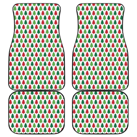 Merry Christmas Tree Pattern Print Front and Back Car Floor Mats
