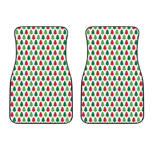 Merry Christmas Tree Pattern Print Front Car Floor Mats