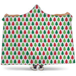 Merry Christmas Tree Pattern Print Hooded Blanket