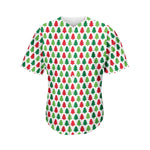 Merry Christmas Tree Pattern Print Men's Baseball Jersey