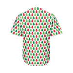 Merry Christmas Tree Pattern Print Men's Baseball Jersey
