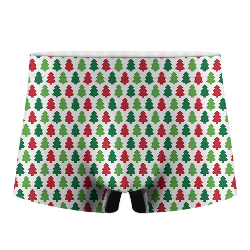 Merry Christmas Tree Pattern Print Men's Boxer Briefs