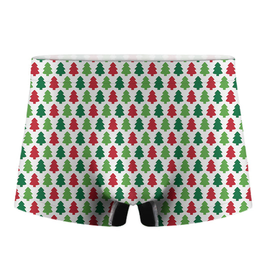 Merry Christmas Tree Pattern Print Men's Boxer Briefs