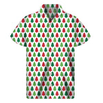 Merry Christmas Tree Pattern Print Men's Short Sleeve Shirt