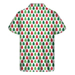 Merry Christmas Tree Pattern Print Men's Short Sleeve Shirt