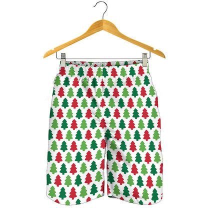Merry Christmas Tree Pattern Print Men's Shorts
