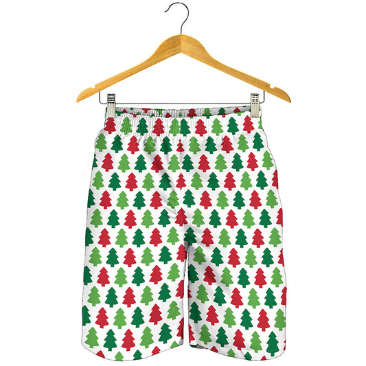Merry Christmas Tree Pattern Print Men's Shorts