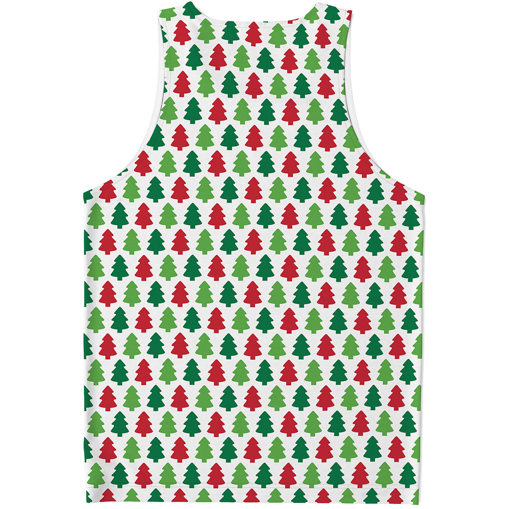 Merry Christmas Tree Pattern Print Men's Tank Top