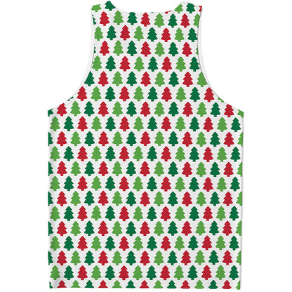 Merry Christmas Tree Pattern Print Men's Tank Top