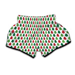 Merry Christmas Tree Pattern Print Muay Thai Boxing Shorts