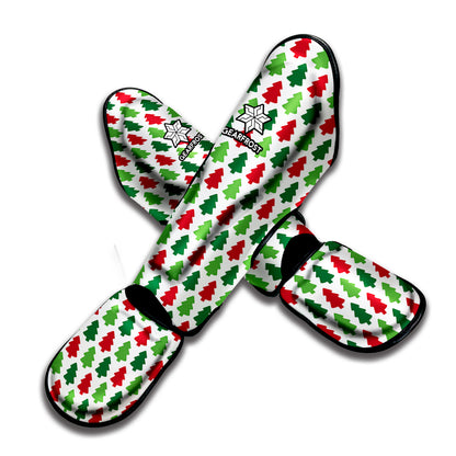Merry Christmas Tree Pattern Print Muay Thai Shin Guard