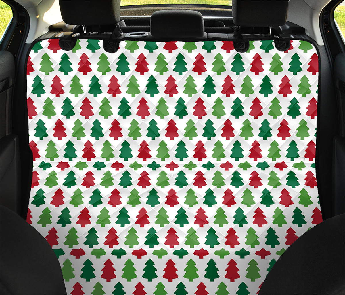 Merry Christmas Tree Pattern Print Pet Car Back Seat Cover