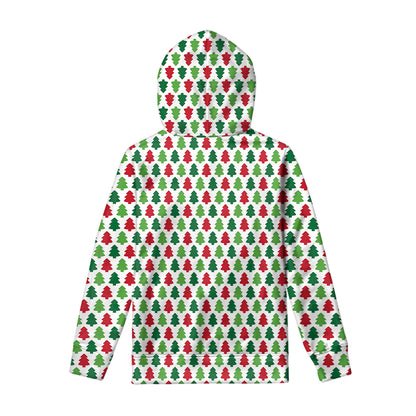 Merry Christmas Tree Pattern Print Pullover Hoodie