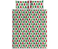 Merry Christmas Tree Pattern Print Quilt Bed Set