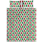 Merry Christmas Tree Pattern Print Quilt Bed Set