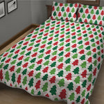 Merry Christmas Tree Pattern Print Quilt Bed Set