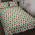 Merry Christmas Tree Pattern Print Quilt Bed Set