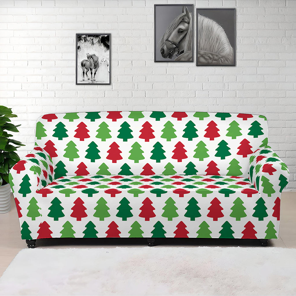Merry Christmas Tree Pattern Print Sofa Cover