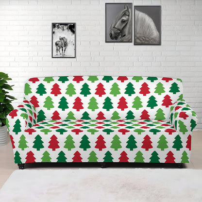Merry Christmas Tree Pattern Print Sofa Cover