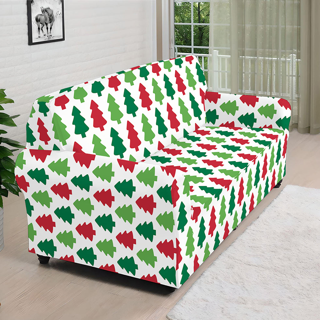 Merry Christmas Tree Pattern Print Sofa Cover